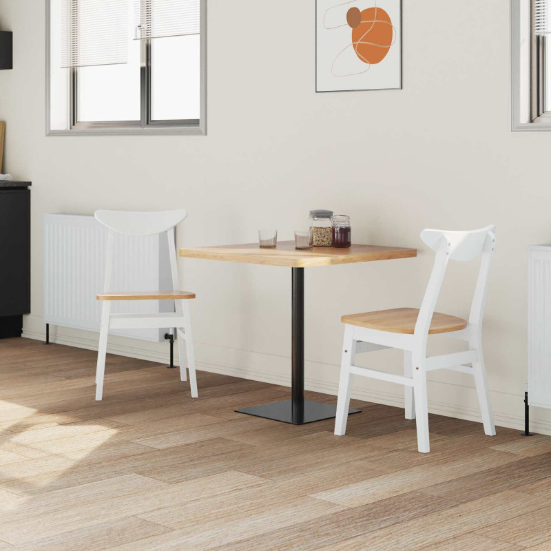 Krzesła jadalne 2 pcs Biały 42 x 47.5 x 81 cm Drewno Gumowe