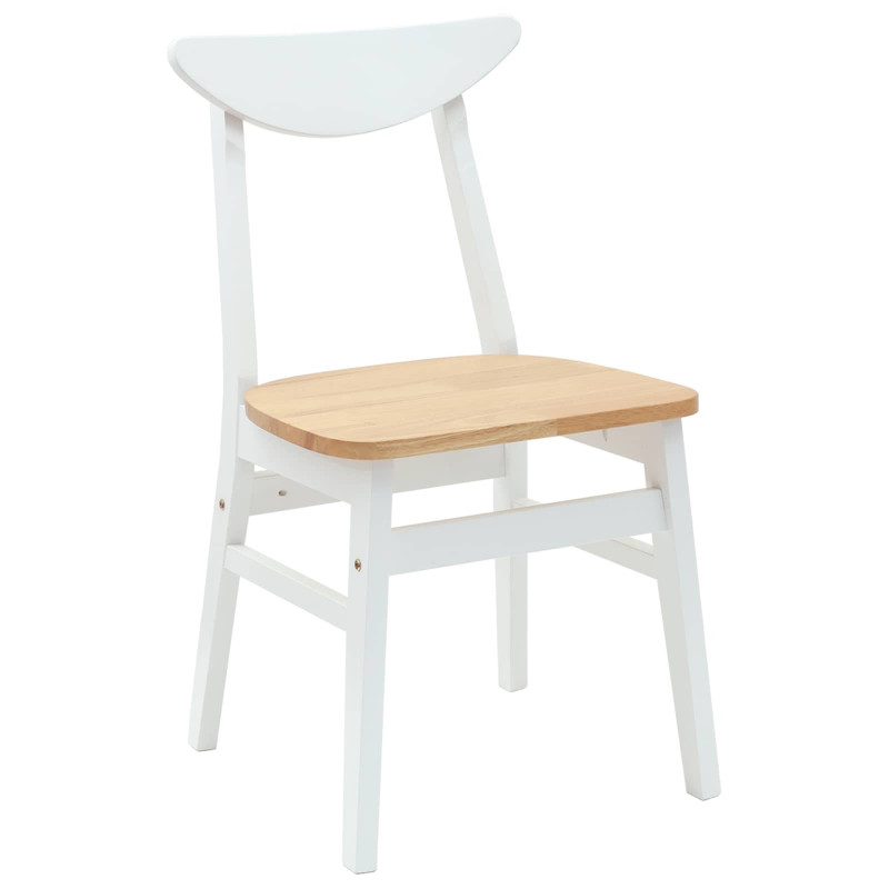 Krzesła jadalne 2 pcs Biały 42 x 47.5 x 81 cm Drewno Gumowe