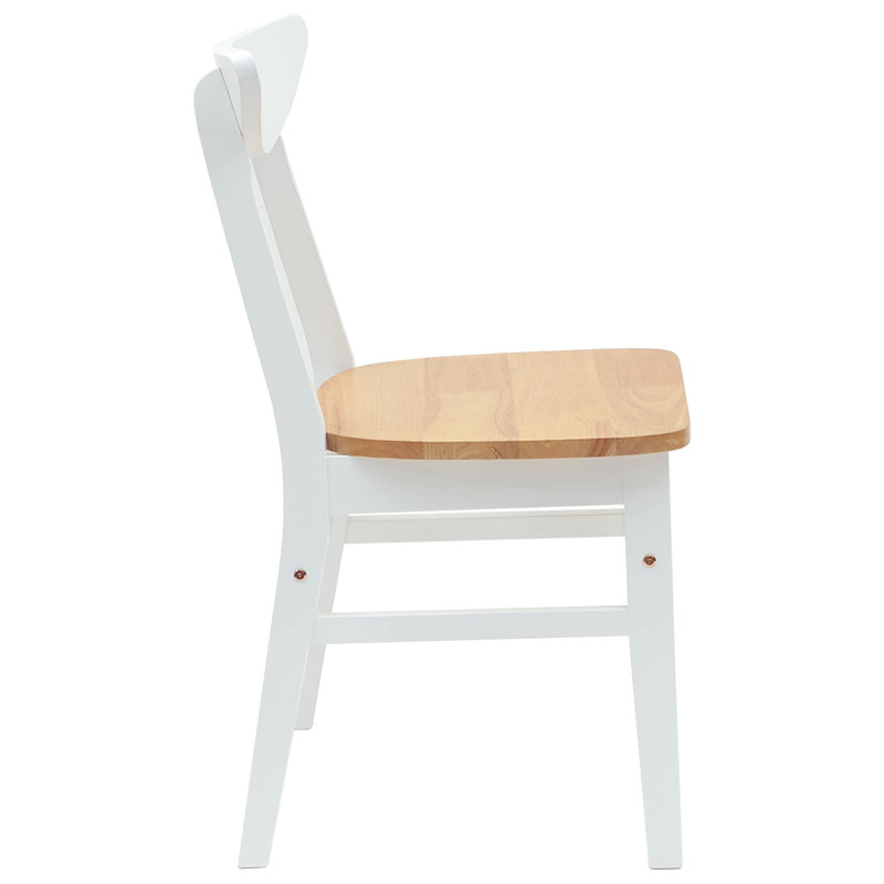 Krzesła jadalne 2 pcs Biały 42 x 47.5 x 81 cm Drewno Gumowe