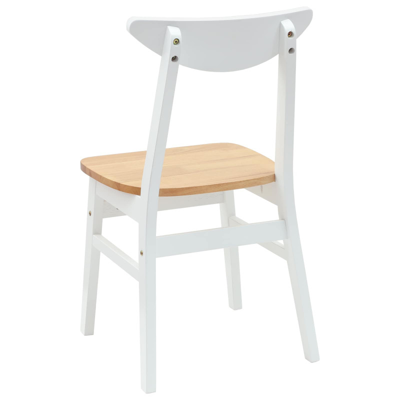 Krzesła jadalne 2 pcs Biały 42 x 47.5 x 81 cm Drewno Gumowe