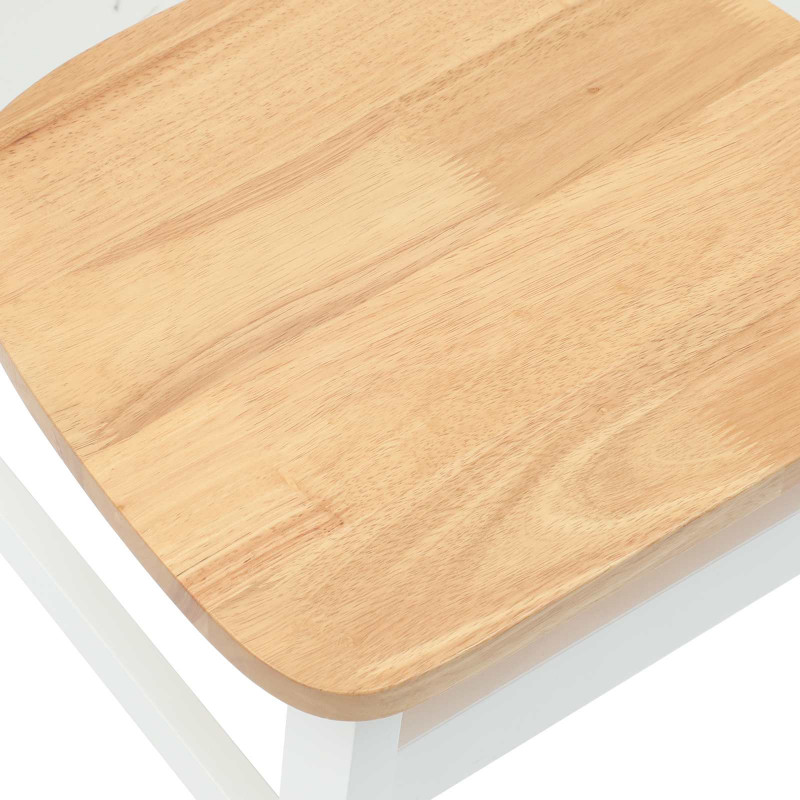 Krzesła jadalne 2 pcs Biały 42 x 47.5 x 81 cm Drewno Gumowe