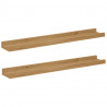 Półka ścienna z półką 2 pcs Brązowy 60 x 9 x 3 cm