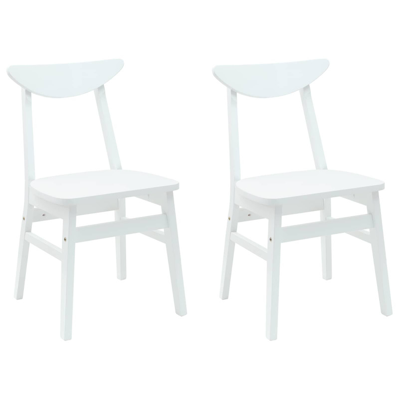 Krzesła jadalne 2 pcs Biały 42 x 47.5 x 81 cm Drewno Gumowe