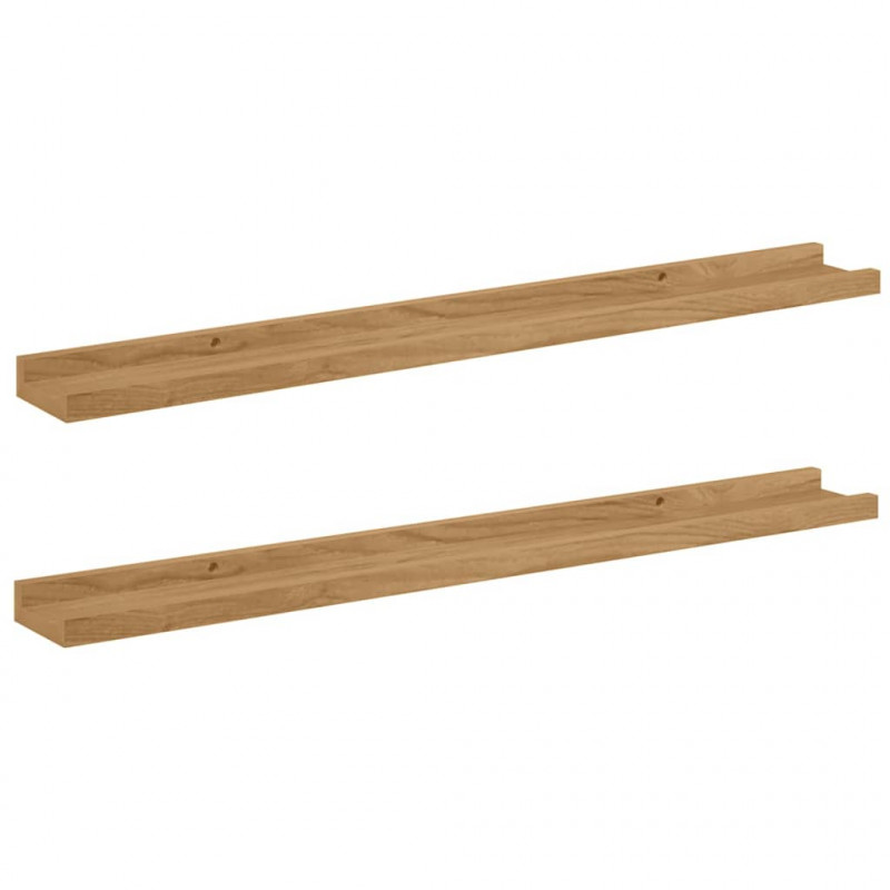 Półka ścienna z półką 2 pcs Brązowy 80 x 9 x 3 cm