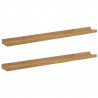 Półka ścienna z półką 2 pcs Brązowy 80 x 9 x 3 cm
