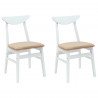 Krzesła jadalne 2 pcs Biały 42 x 47.5 x 81 cm Drewno Gumowe