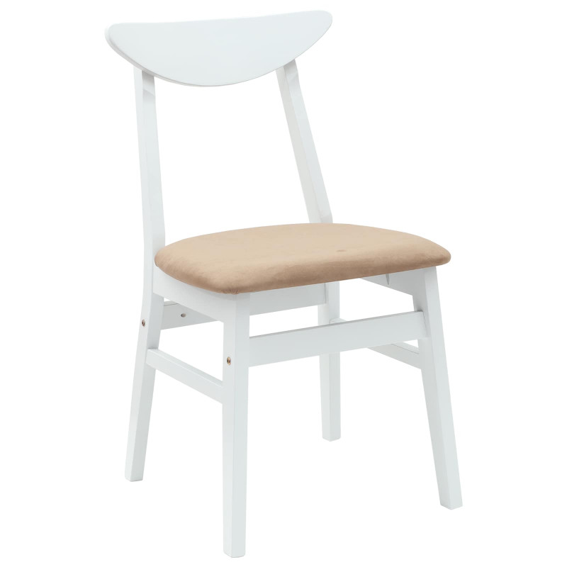 Krzesła jadalne 2 pcs Biały 42 x 47.5 x 81 cm Drewno Gumowe