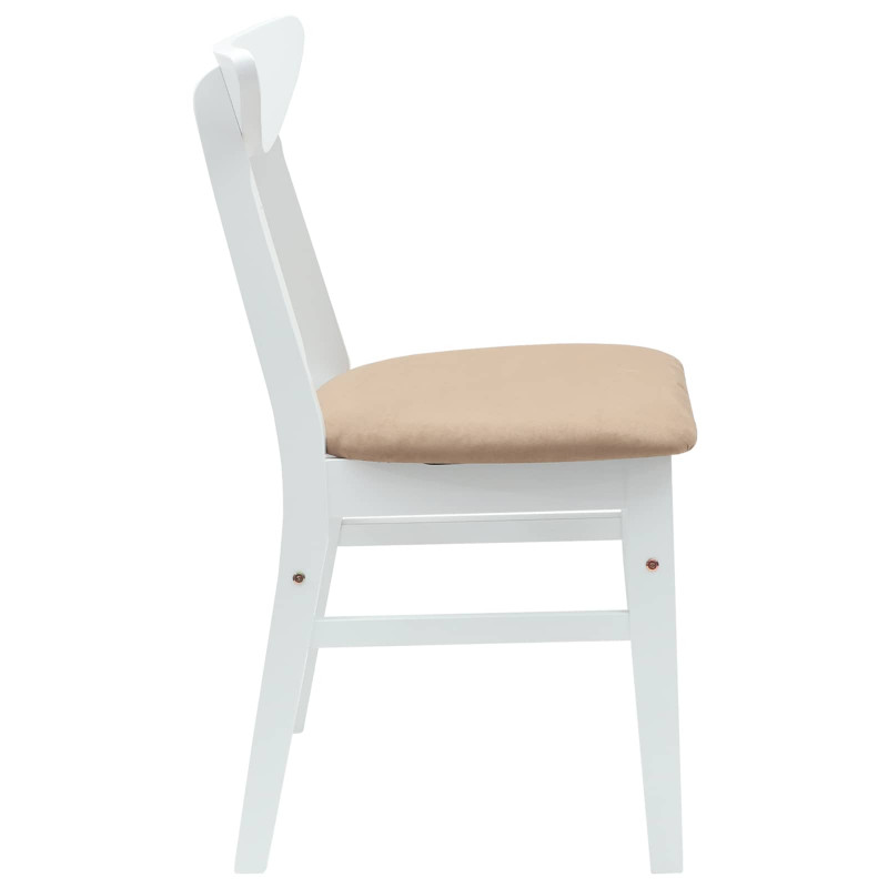 Krzesła jadalne 2 pcs Biały 42 x 47.5 x 81 cm Drewno Gumowe