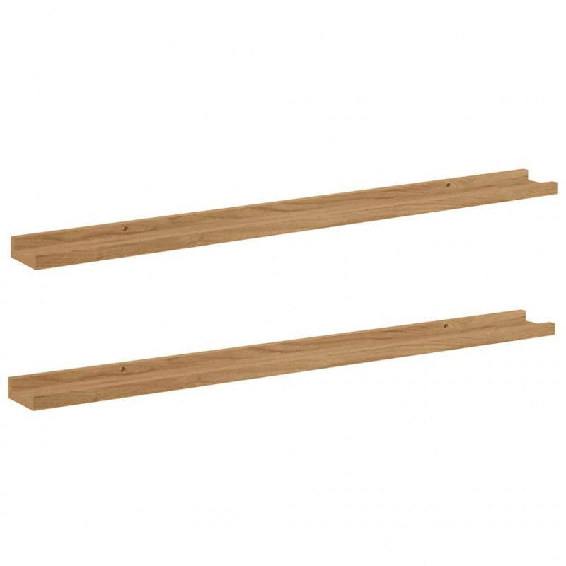 Półka ścienna z półką 2 pcs Brązowy 100 x 9 x 3 cm