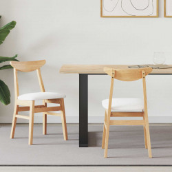Krzesła jadalne 2 pcs Naturalny 42 x 47.5 x 81 cm Drewno Gumowe
