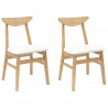 Krzesła jadalne 2 pcs Naturalny 42 x 47.5 x 81 cm Drewno Gumowe