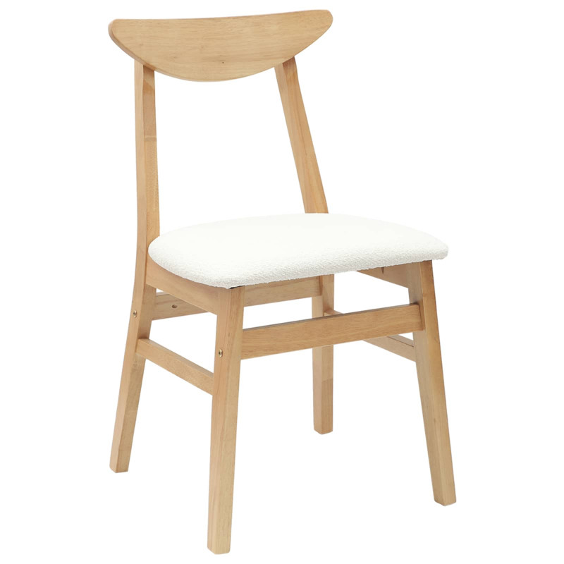 Krzesła jadalne 2 pcs Naturalny 42 x 47.5 x 81 cm Drewno Gumowe