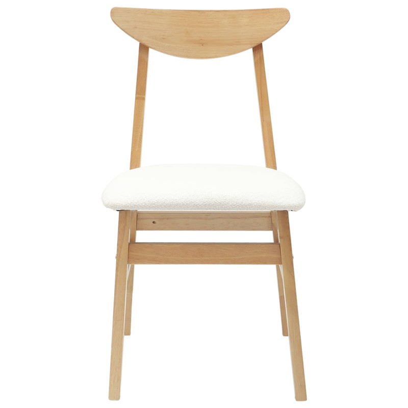 Krzesła jadalne 2 pcs Naturalny 42 x 47.5 x 81 cm Drewno Gumowe