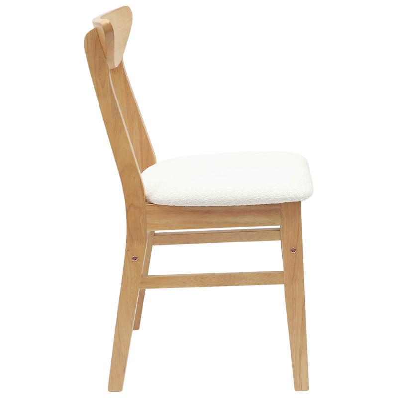 Krzesła jadalne 2 pcs Naturalny 42 x 47.5 x 81 cm Drewno Gumowe