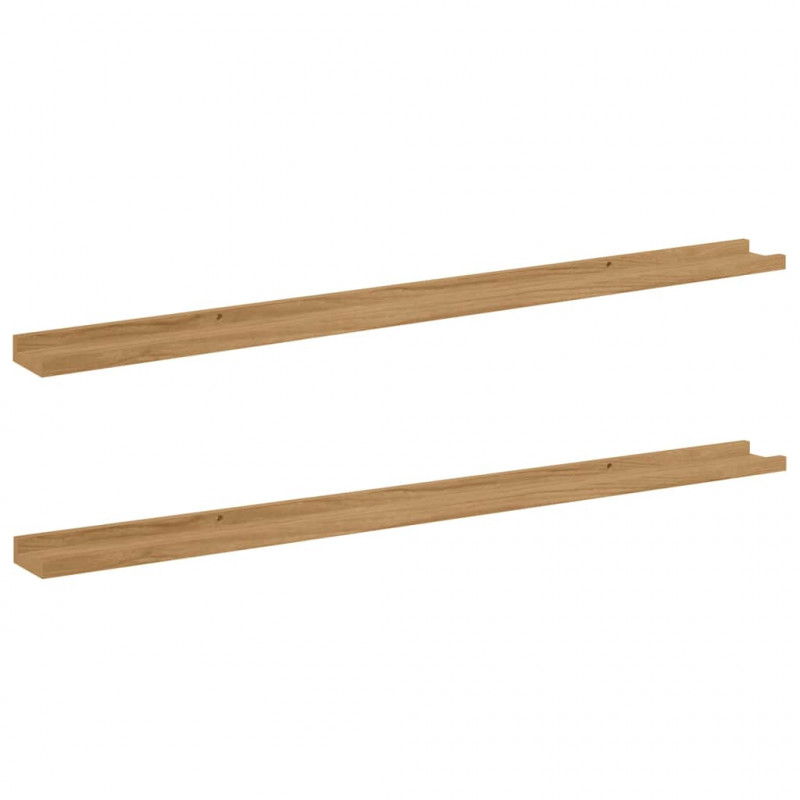 Półka ścienna z półką 2 pcs Brązowy 115 x 9 x 3 cm
