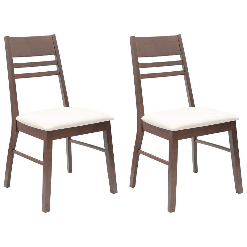 Krzesła jadalne 2 pcs Jasny Brąz 43 x 54 x 89 cm Drewno Gumowe