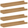 Półka ścienna z półką 4 pcs Brązowy 40 x 9 x 3 cm