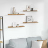 Półka ścienna z półką 4 pcs Brązowy 60 x 9 x 3 cm