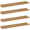 Półka ścienna z półką 4 pcs Brązowy 60 x 9 x 3 cm
