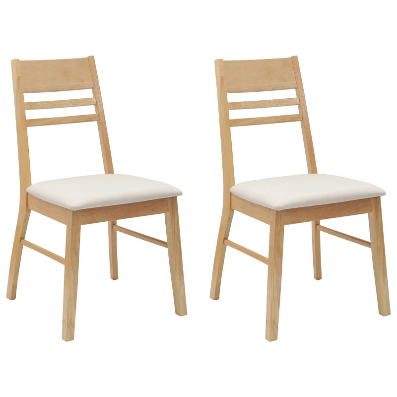 Krzesła jadalne 2 pcs Naturalny 43 x 54 x 89 cm Drewno Gumowe