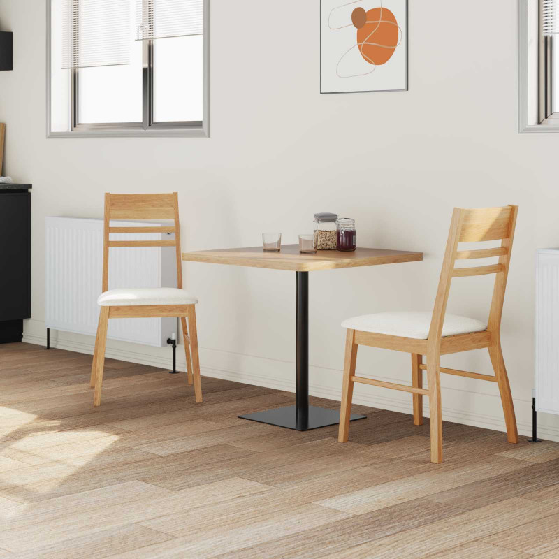 Krzesła jadalne 2 pcs Naturalny 43 x 54 x 89 cm Drewno Gumowe