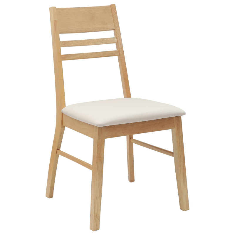 Krzesła jadalne 2 pcs Naturalny 43 x 54 x 89 cm Drewno Gumowe