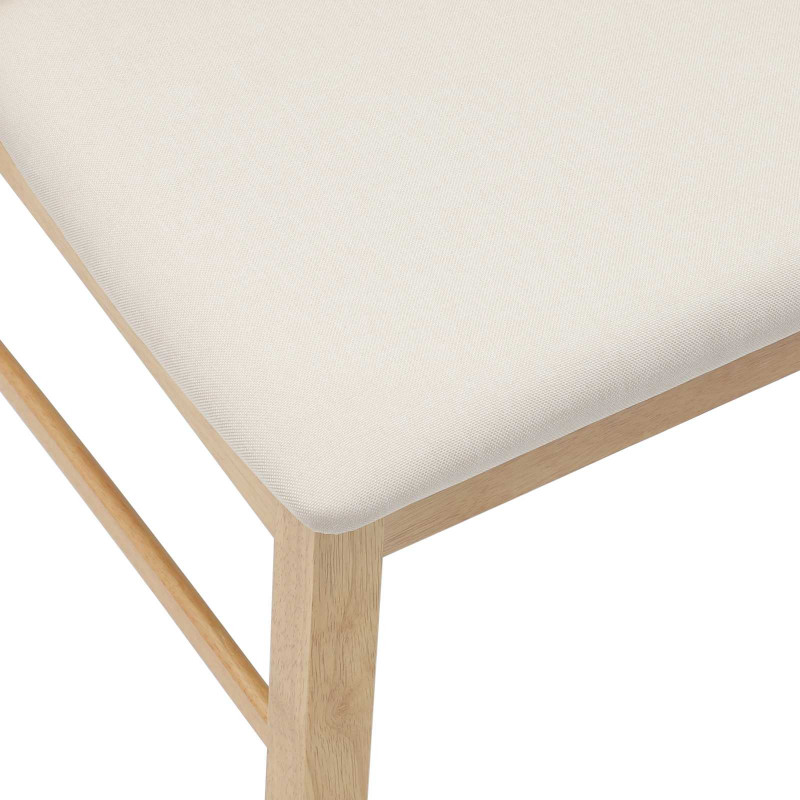 Krzesła jadalne 2 pcs Naturalny 43 x 54 x 89 cm Drewno Gumowe