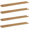 Półka ścienna z półką 4 pcs Brązowy 80 x 9 x 3 cm