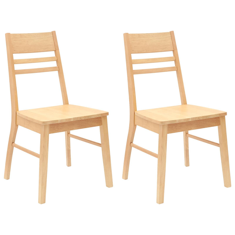 Krzesła jadalne 2 pcs Naturalny 43 x 54 x 89 cm Drewno Gumowe