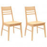 Krzesła jadalne 2 pcs Naturalny 43 x 54 x 89 cm Drewno Gumowe