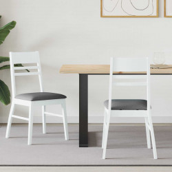Krzesła jadalne 2 pcs Biały 43 x 54 x 89 cm Drewno Gumowe
