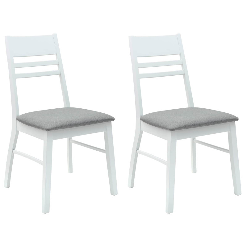 Krzesła jadalne 2 pcs Biały 43 x 54 x 89 cm Drewno Gumowe
