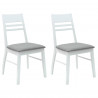 Krzesła jadalne 2 pcs Biały 43 x 54 x 89 cm Drewno Gumowe