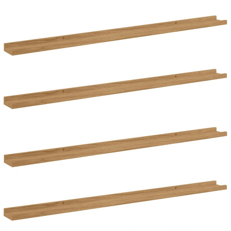 Półka ścienna z półką 4 pcs Brązowy 115 x 9 x 3 cm
