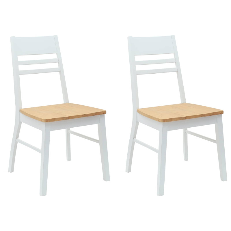 Krzesła jadalne 2 pcs Biały 43 x 54 x 89 cm Drewno Gumowe