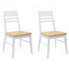 Krzesła jadalne 2 pcs Biały 43 x 54 x 89 cm Drewno Gumowe