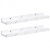 Półka ścienna z półką 2 pcs Biały marmur 40 x 9 x 3 cm