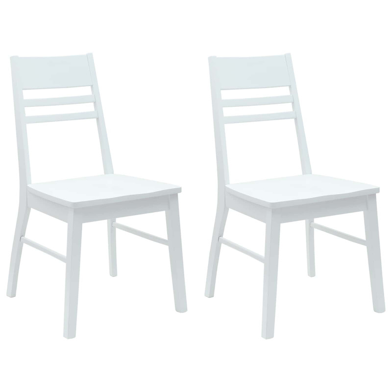 Krzesła jadalne 2 pcs Biały 43 x 54 x 89 cm Drewno Gumowe