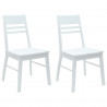 Krzesła jadalne 2 pcs Biały 43 x 54 x 89 cm Drewno Gumowe