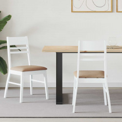 Krzesła jadalne 2 pcs Biały 43 x 54 x 89 cm Drewno Gumowe