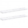 Półka ścienna z półką 2 pcs Biały marmur 60 x 9 x 3 cm