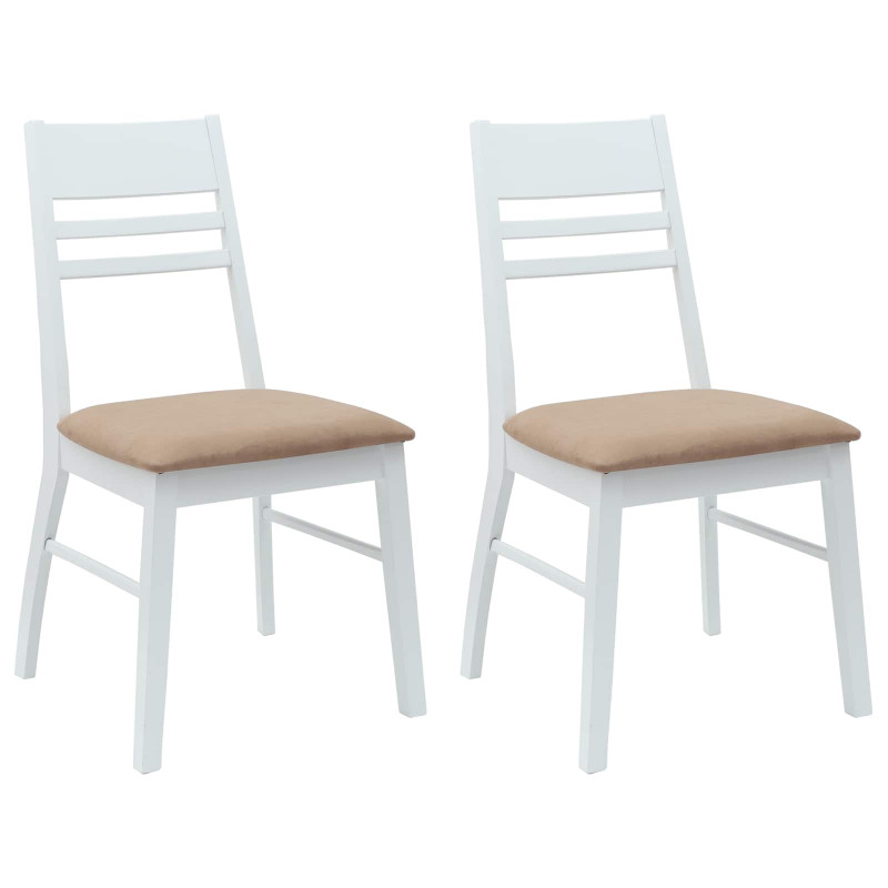 Krzesła jadalne 2 pcs Biały 43 x 54 x 89 cm Drewno Gumowe