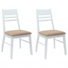 Krzesła jadalne 2 pcs Biały 43 x 54 x 89 cm Drewno Gumowe
