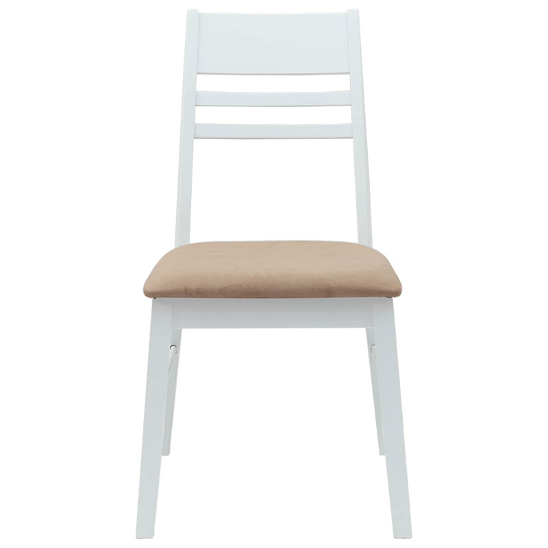 Krzesła jadalne 2 pcs Biały 43 x 54 x 89 cm Drewno Gumowe