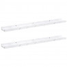 Półka ścienna z półką 2 pcs Biały marmur 80 x 9 x 3 cm