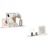 Półka ścienna z półką 2 pcs Biały marmur 80 x 9 x 3 cm