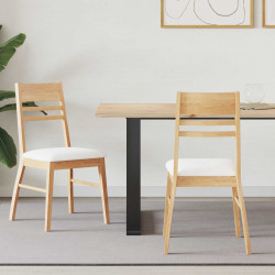 Krzesła jadalne 2 pcs Naturalny 43 x 54 x 89 cm Drewno Gumowe