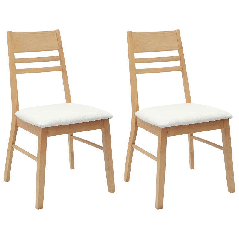 Krzesła jadalne 2 pcs Naturalny 43 x 54 x 89 cm Drewno Gumowe