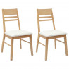 Krzesła jadalne 2 pcs Naturalny 43 x 54 x 89 cm Drewno Gumowe