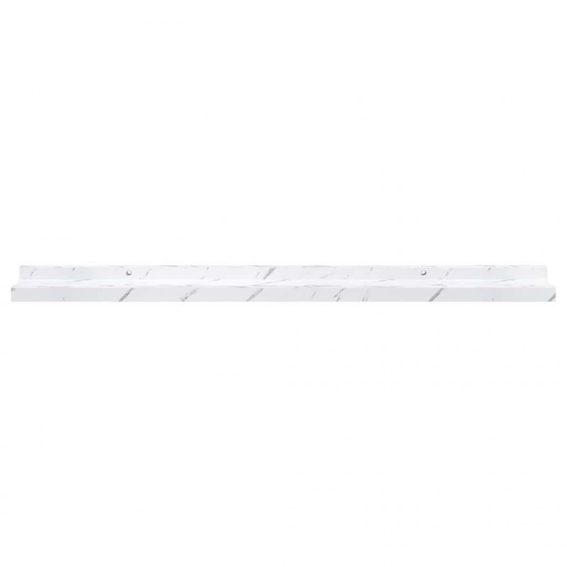 Półka ścienna z półką 2 pcs Biały marmur 80 x 9 x 3 cm